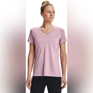 UA “Loose” HeatGear (Keeps You Cool), XL, Mauve Pink (699)/Metallic Silver, NWT